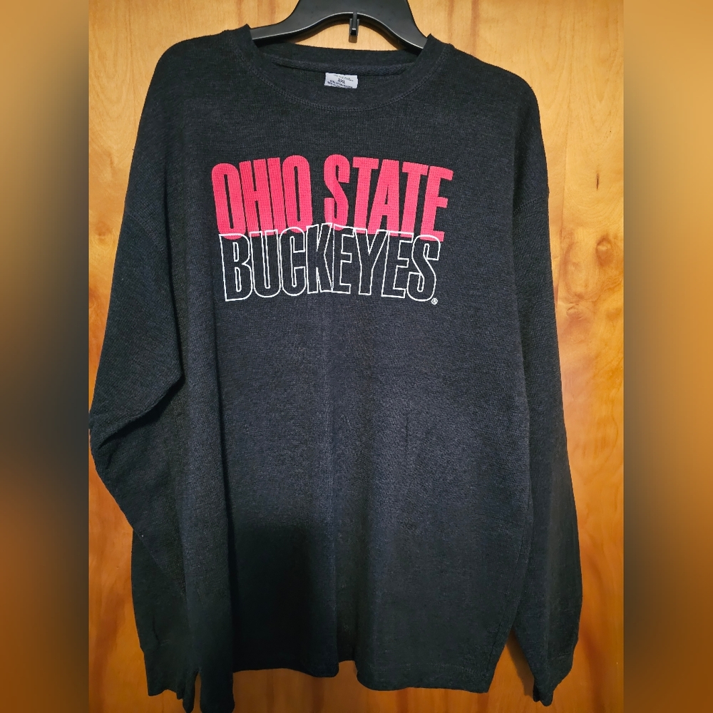 Mens Vintage OHIO STATE BUCKEYES black long sleeve thermal.